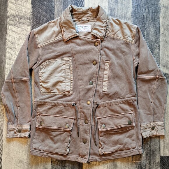 We the Free People Saturday Utility Jacket XS Brown Tan - Picture 4 of 9